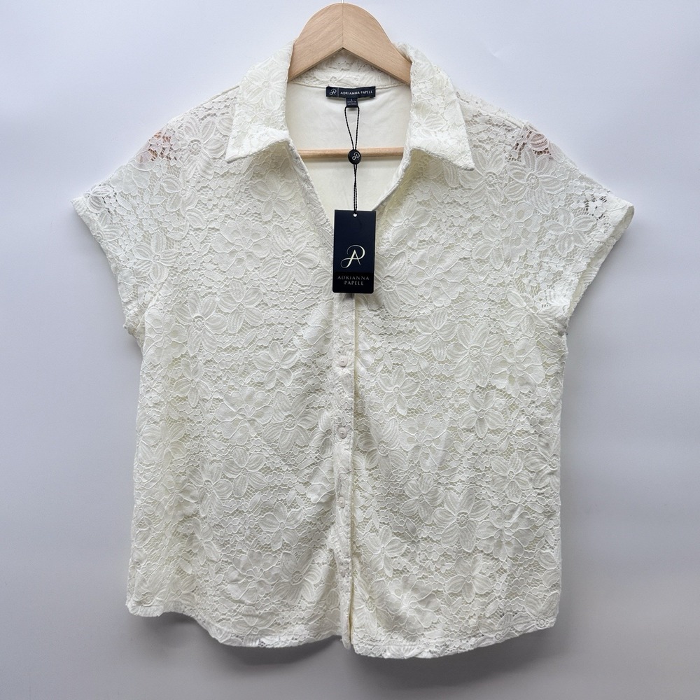 Adrianna Papell Ivory Lace Tank Top